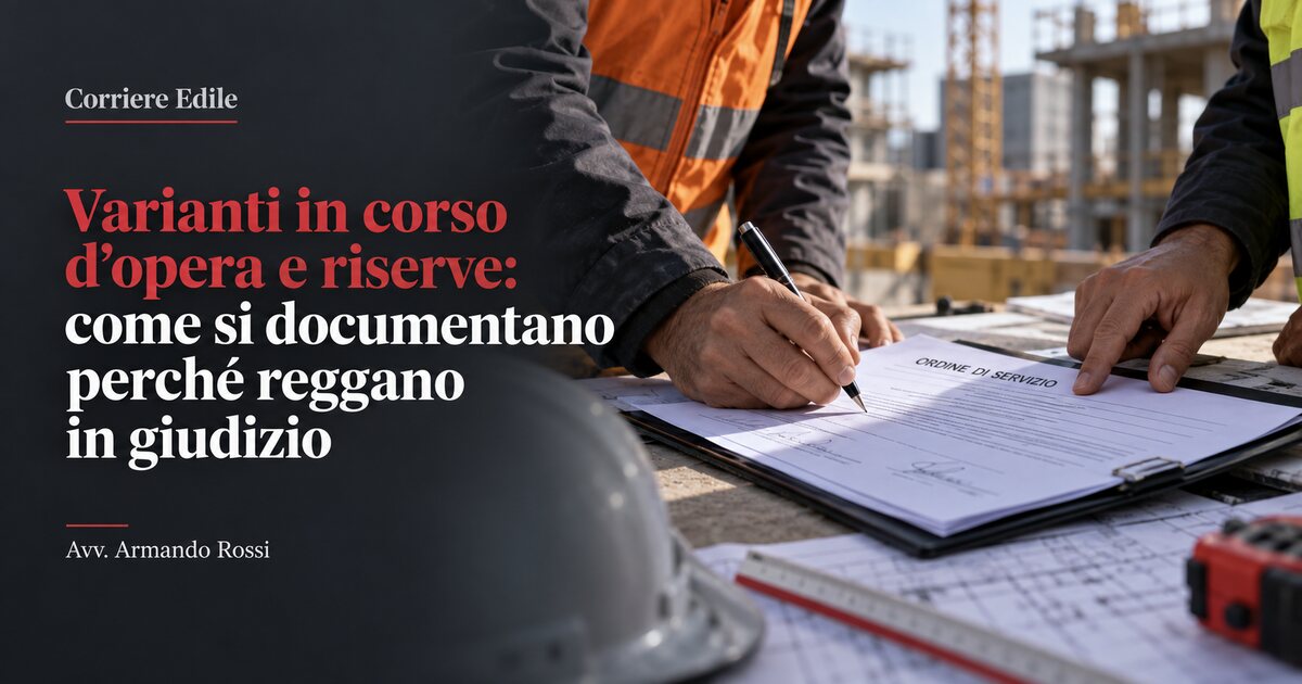 Varianti in corso d’opera e riserve: come si documentano perché reggano in giudizio